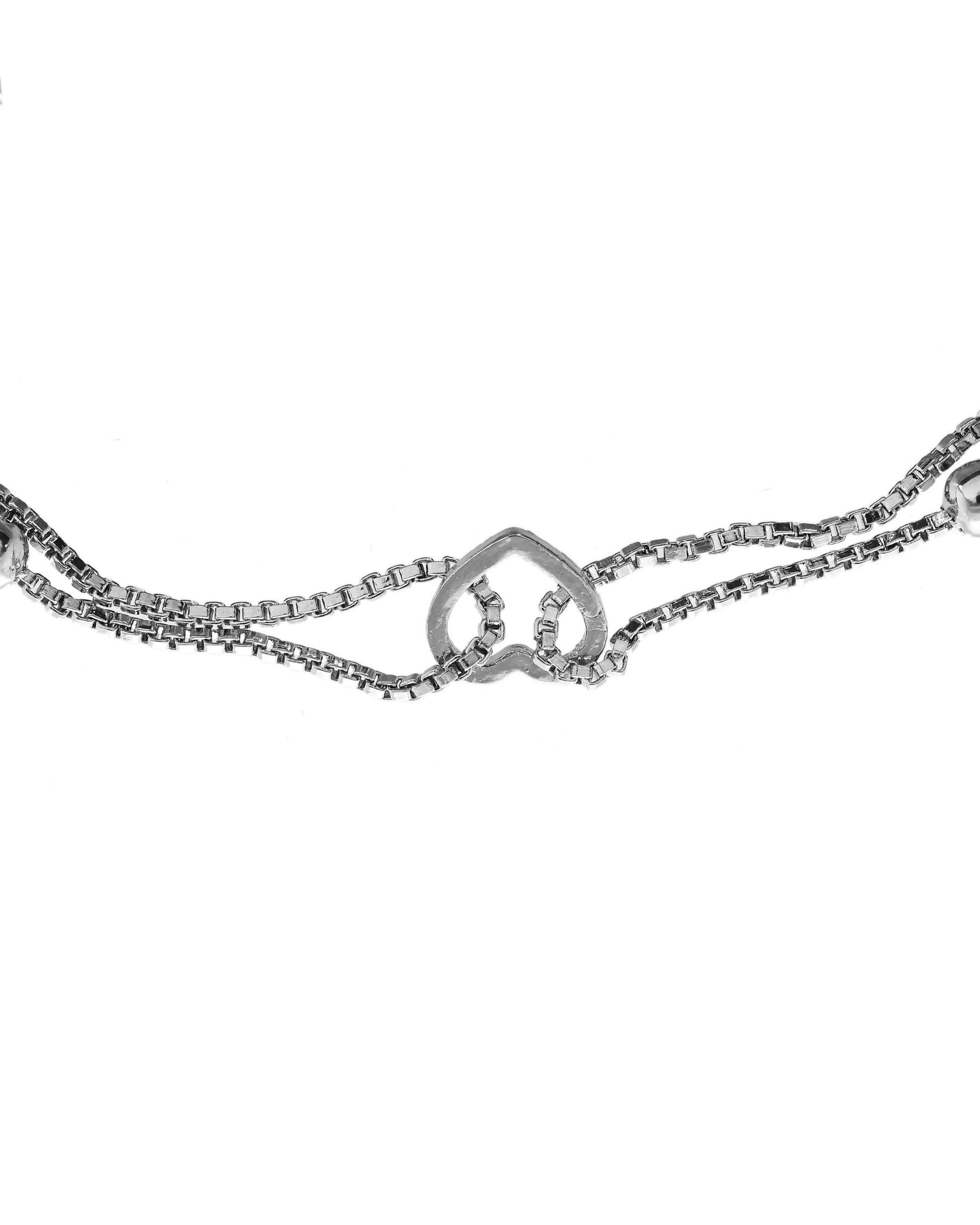 VOJ Set of 2 Stainless Steel Handcrafted Anklet - Swadesiicart