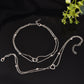 VOJ Set of 2 Stainless Steel Handcrafted Anklet - Swadesiicart