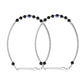 VOJ Set of 2 Evil Eye Bead Studded Stainless Steel Anklet - Swadesiicart