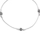VOJ Set of 2 Silver Toned Floral Handcrafted Stainless Steel Anklet - Swadesiicart