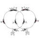 VOJ Set of 2 Silver Toned Meenakari Designed Stainless Steel Anklet - Swadesiicart