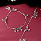 VOJ Set of 2 Silver Toned Meenakari Designed Stainless Steel Anklet - Swadesiicart