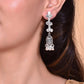 VOJ Studded Oxidised Silver Plated Contemporary Drop Earrings - VOJ (Valley Of Jewellery)