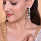 VOJ Studded Oxidised Silver Plated Contemporary Drop Earrings - Swadesiicart