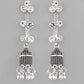 VOJ Studded Oxidised Silver Plated Contemporary Drop Earrings - Swadesiicart
