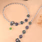 VOJ Set of 2 Handcrafted Stone Studded oxidized Anklet - Swadesiicart