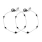 VOJ Set of 2 Black Beads Studded Designer Anklet - Swadesiicart