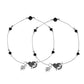 VOJ Set of 2 Black Beads Studded Designer Anklet - Swadesiicart