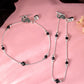 VOJ Set of 2 Black Beads Studded Designer Anklet - Swadesiicart