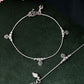 VOJ Set of 2 Silver Plated Leaf Designed Anklet - Swadesiicart
