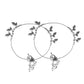 VOJ Set of 2 Silver Toned Leaf Designed Handcrafted Anklet - Swadesiicart