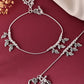 VOJ Set of 2 Silver Toned Leaf Designed Handcrafted Anklet - Swadesiicart
