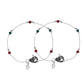VOJ Set of 2 Silver Toned Handcrafted Artificial Beads Designer Anklet - Swadesiicart