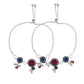 VOJ Set of 2 Silver Plated Circular Designed Stone Studded Anklet - Swadesiicart