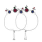 VOJ Set of 2 Silver Plated Circular Designed Stone Studded Anklet - Swadesiicart