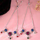 VOJ Set of 2 Silver Plated Circular Designed Stone Studded Anklet - Swadesiicart