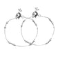 VOJ Set of 2 Silver Plated Pipe Shaped Designer Anklet - Swadesiicart