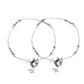 VOJ Set of 2 Silver Plated Pipe Shaped Designer Anklet - Swadesiicart