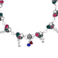 VOJ Set of 2 Silver Plated Peacock Shaped Stone Studded Anklet - Swadesiicart