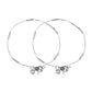 VOJ Set of 2 Silver Plated Pipe Shaped Handcrafted Anklet - Swadesiicart