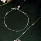 VOJ Set of 2 Silver Plated Pipe Shaped Handcrafted Anklet - Swadesiicart