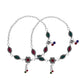VOJ Set of 2 Silver Plated Floral Shaped Stone Studded Anklet - Swadesiicart
