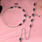 VOJ Set of 2 Silver Plated Floral Shaped Stone Studded Anklet - Swadesiicart