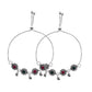 VOJ Set of 2 Silver Plated Floral Designed Stone Studded Anklet - Swadesiicart