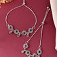VOJ Set of 2 Silver Plated Floral Designed Stone Studded Anklet - Swadesiicart