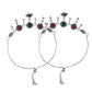 VOJ Set of 2 Silver Plated Stone Studded Designer Anklet - Swadesiicart