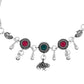 VOJ Set of 2 Silver Plated Stone Studded Designer Anklet - Swadesiicart