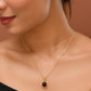 VOJ Gold Polished Stainless Steel Black Pearl Studded Chain Set - Swadesiicart