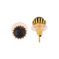 VOJ Gold Polished Stainless Steel Black Pearl Studded Chain Set - Swadesiicart