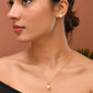 VOJ Gold Polished Stainless Steel White Pearl Studded Chain Set - Swadesiicart