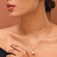 VOJ Gold Polished Stainless Steel White Pearl Studded Chain Set - Swadesiicart