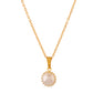 VOJ Gold Polished Stainless Steel White Pearl Studded Chain Set - Swadesiicart
