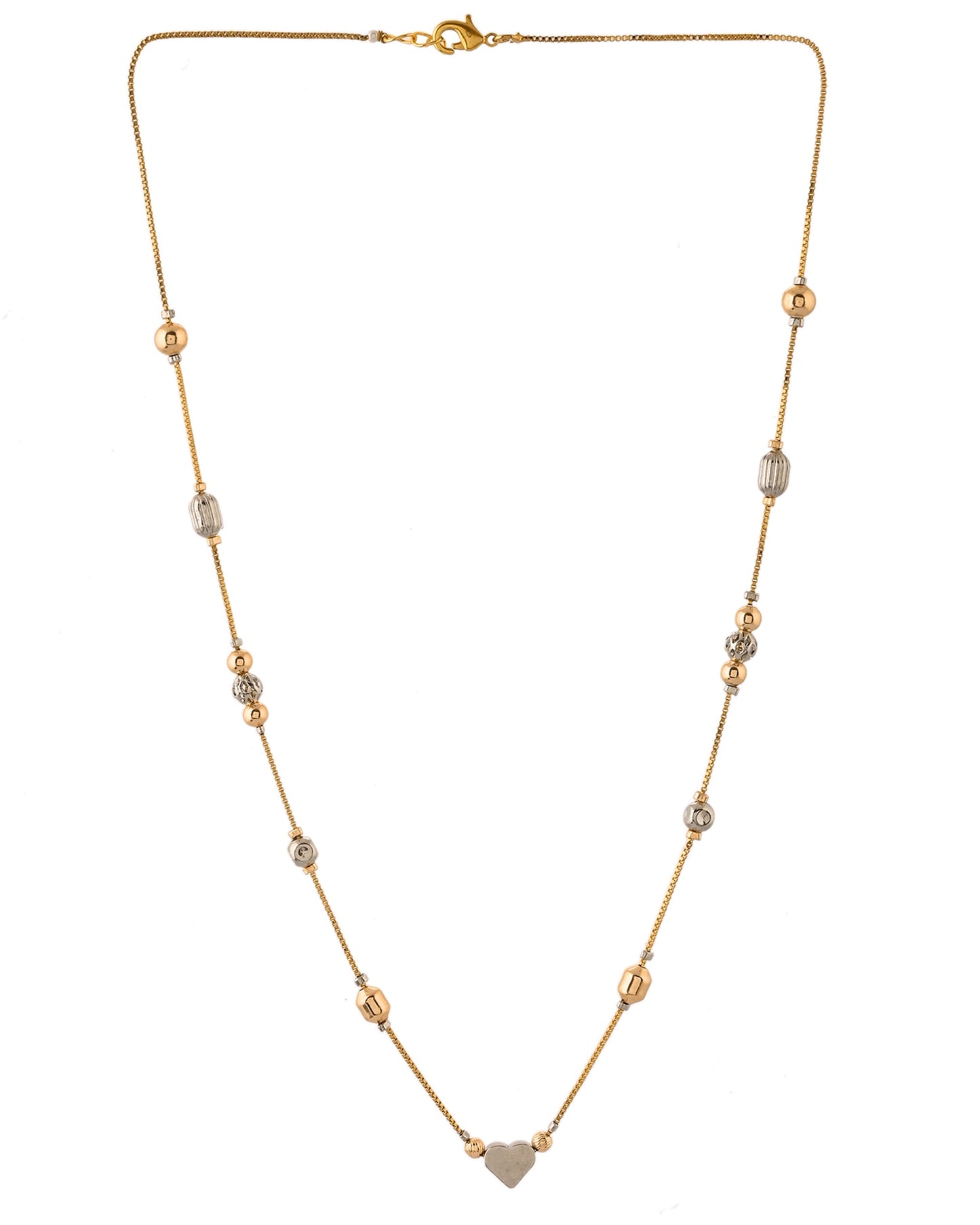 VOJ Stainless Steel Hand Crafted Rose Gold Polished Beaded Chain - Swadesiicart