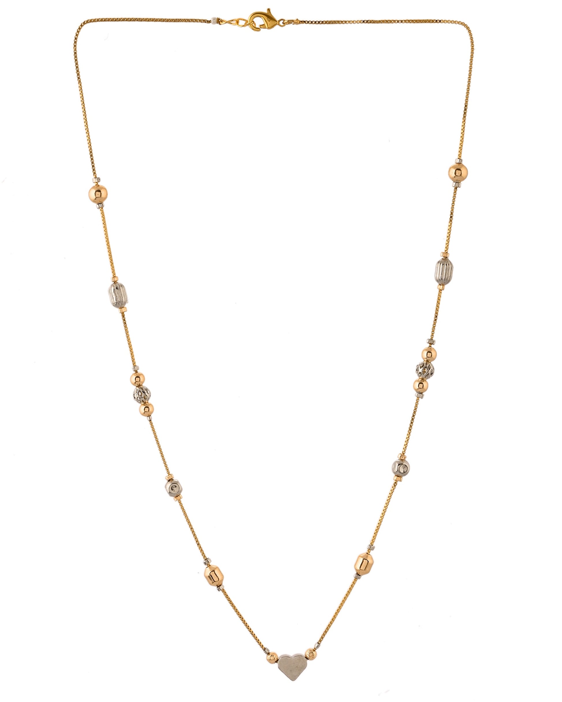 VOJ Stainless Steel Hand Crafted Rose Gold Polished Beaded Chain - Swadesiicart