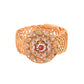 VOJ Stainless Steel Gold Polished Kundan Studded Wraparound Circular Bracelet - Swadesiicart