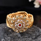 VOJ Stainless Steel Gold Polished Kundan Studded Wraparound Circular Bracelet - Swadesiicart