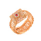 VOJ Stainless Steel Gold Polished Kundan Studded Wraparound Square Bracelet - Swadesiicart