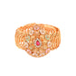 VOJ Stainless Steel Gold Polished Kundan Studded Wraparound Bracelet - Swadesiicart