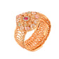 VOJ Stainless Steel Gold Polished Kundan Studded Wraparound Bracelet - Swadesiicart