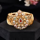 VOJ Stainless Steel Gold Polished Kundan Studded Wraparound Bracelet - Swadesiicart