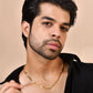 VOJ Men's Gold Polished Stainless Steel Biscuit Chain With Hand Crafted Design - Swadesiicart