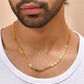 VOJ Men's Gold Polished Stainless Steel With Hand Crafted Design Biscuit Chain - Swadesiicart