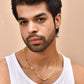 VOJ Men's Gold Polished Stainless Steel With Hand Crafted Design Biscuit Chain - Swadesiicart