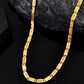 VOJ Men's Gold Polished Stainless Steel With Hand Crafted Design Biscuit Chain - Swadesiicart