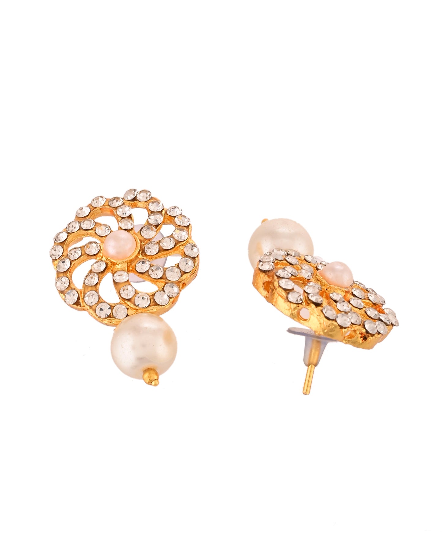 VOJ Gold Polished Stone And Pearl Studded Traditional Chokar Set - Swadesiicart