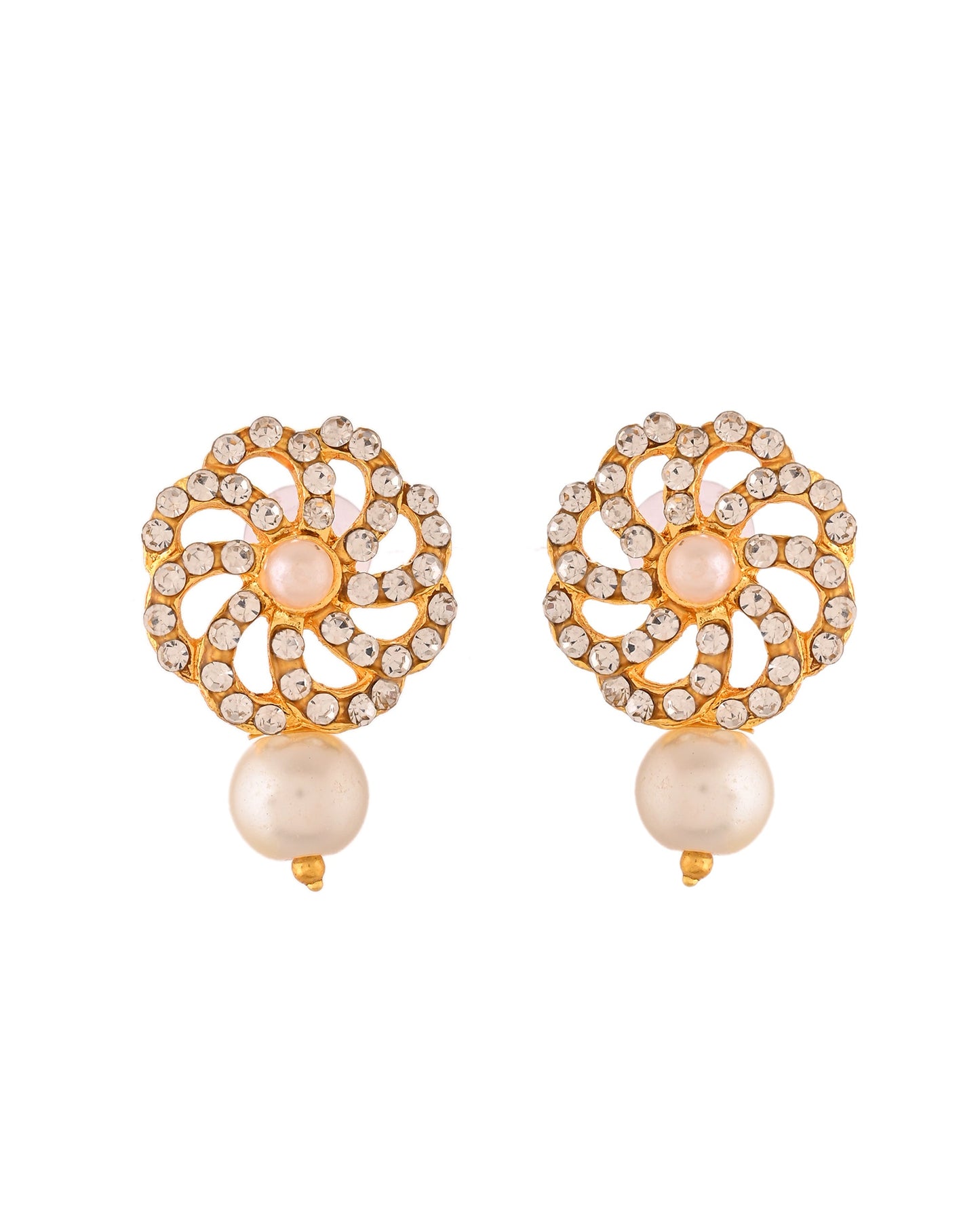 VOJ Gold Polished Stone And Pearl Studded Traditional Chokar Set - Swadesiicart